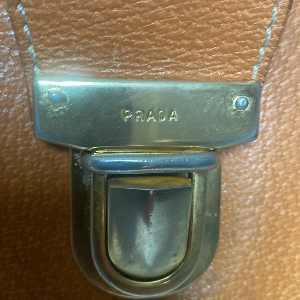 Prada Tan Leather Vintage-Inspired Briefcase - Picture 2 of 9